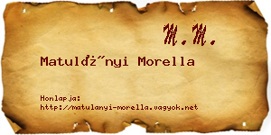 Matulányi Morella névjegykártya